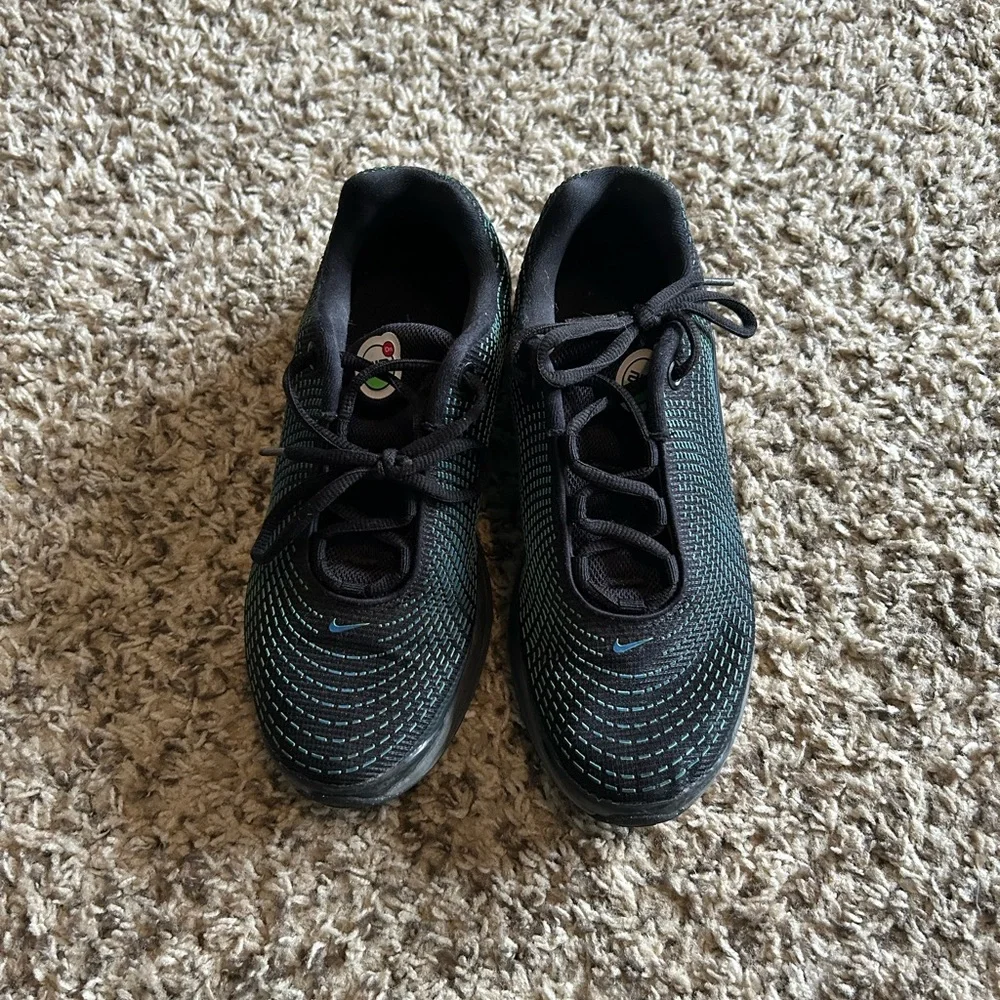 Nike Black Sneakers with Teal Knit Accents
